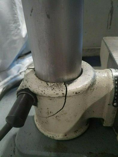 Used Delta Rockwell Drill Press Metal and Wood has cracked bracket to hold table up