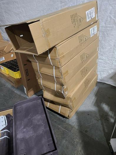 Used Grainger 5UTH8 Lipped Shelf Rolling Cart NEW IN BOX! 4 Available Dark Gray