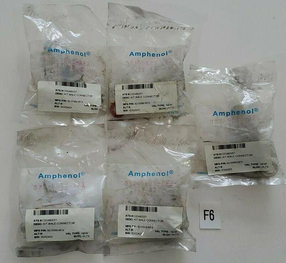 *NEW* LOT OF 5 Amphenol 082-5589-RFX Twinaxial Male Connector Plugs + Warranty!