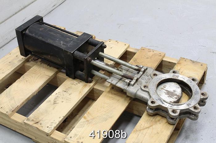 Used True Line 6" Air Operated Knife Gate Valve #41908