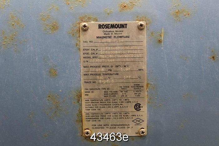 Used Rosemount 16" 8707 TSA160C1W0N0D2Q4 Magnetic Flow Tube #43463