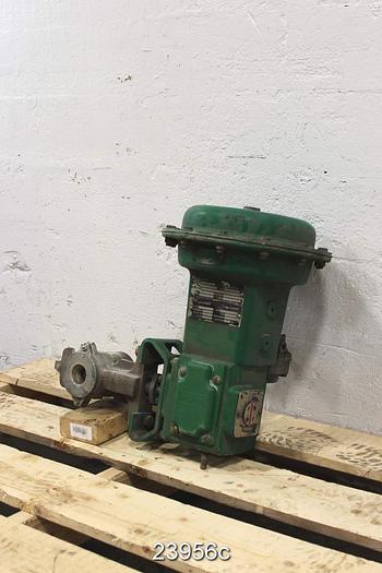 Used Fisher V200 Control Valve 1 1/2", Stainless Steel Body, Stainless Steel Shaft, Ball/Disc-Stainless Steel/Cp, Seat-Co Alloy, Type 1051 Actuator, Pdto, Size 33, No Positioner #23956