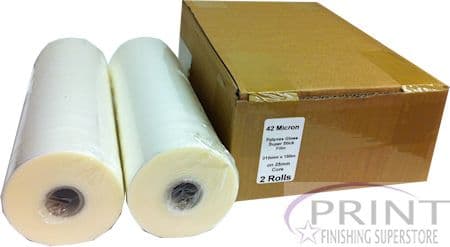 OPP Superstick Digital Laminate Film Roll - Gloss 310 x 150m 42 Micron 25mm Core