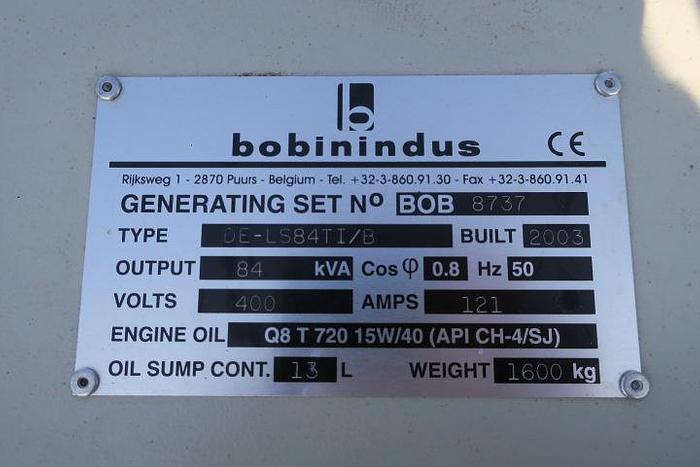 Used 2003 Bobinindus-Deutz KVA: 84