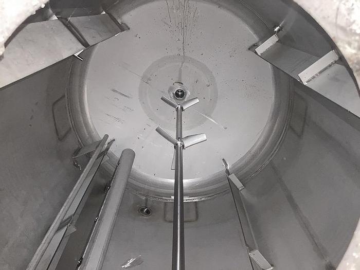 Used Crown Iron Works approximately 1000 gallon 316L stainless steel vertical mix tank