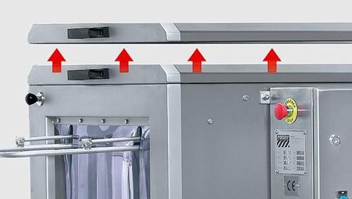 Roser Model TL-335-AE-2679 (700/hour) Crate Tunnel Washer with Electrical Heating