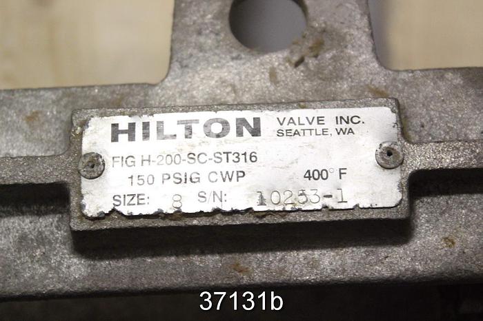Used Hilton 8" Hand Operated Knife Gate Valve #37131