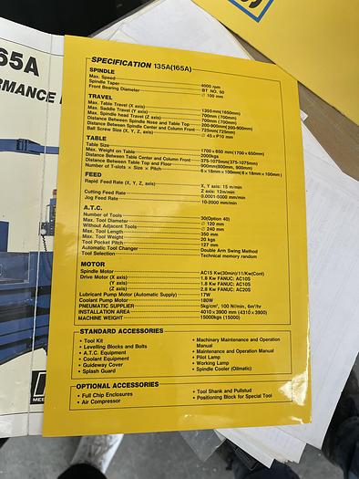 Usato Centro di Lavoro Verticale SUPERMAX YCM VMC 135 A