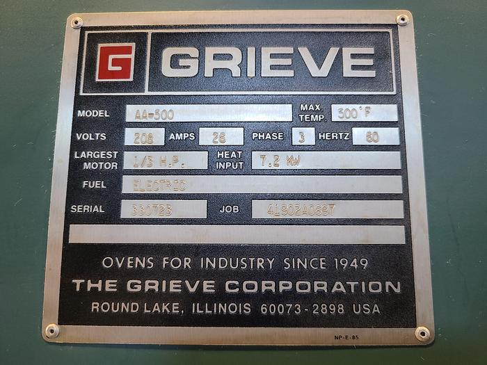 Used Grieve Convection Oven