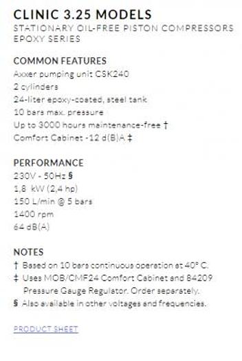 Compressore industriale GENTILIN CLINIC AIR 3.25