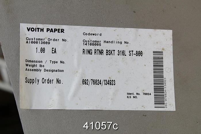 Used Bird 800 Pressure Screen Basket Ring Retainer #41057