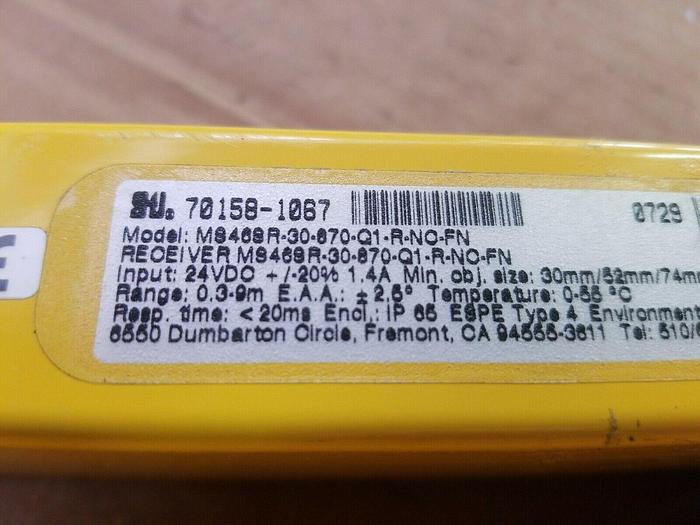 Used STI Light Curtain Transmitter MS46-30-870-Q1-X-SC. STI MS468R-30-870-Q1-R-NO-FN