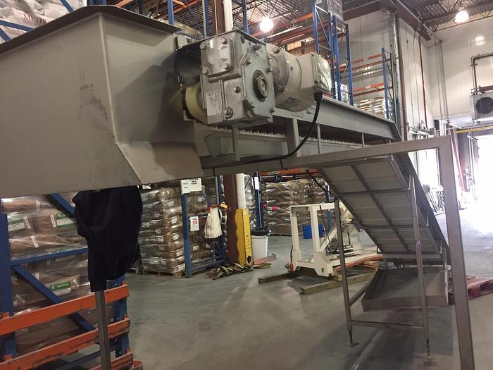 Used 2002 20ft SS Incline Conveyor with Cleats