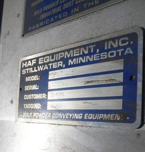 Used Dust Collector, Baghouse, 146 SF, S/st, HAF Equipment, #S741236