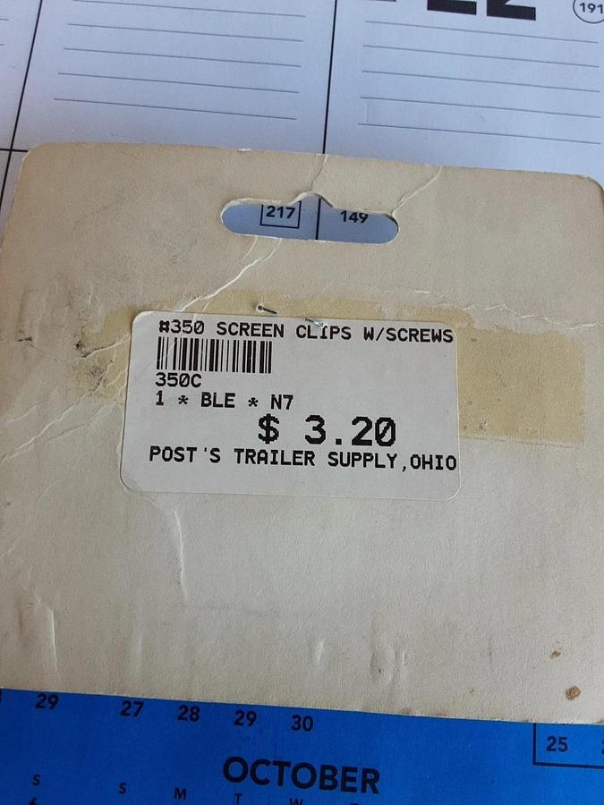 WCM Replacement Window & Door Hardware Part #3500 E-4 Screen Clips