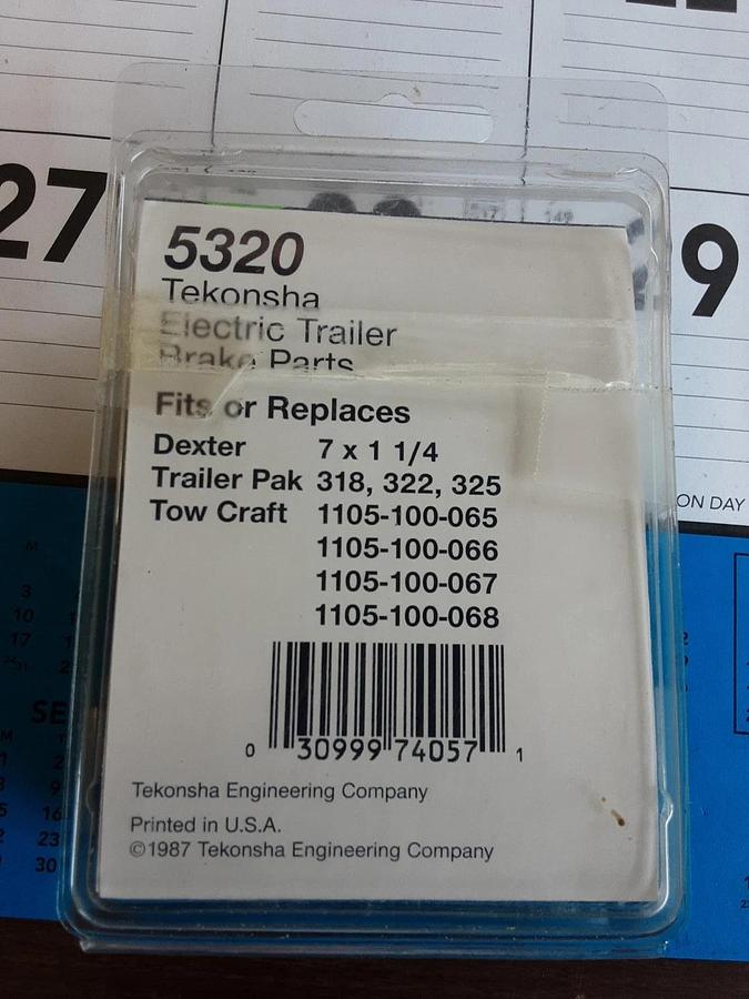 Tekonsha Electric Trailer Brake Parts Hardware Kit (Axle Set). Part # 5320