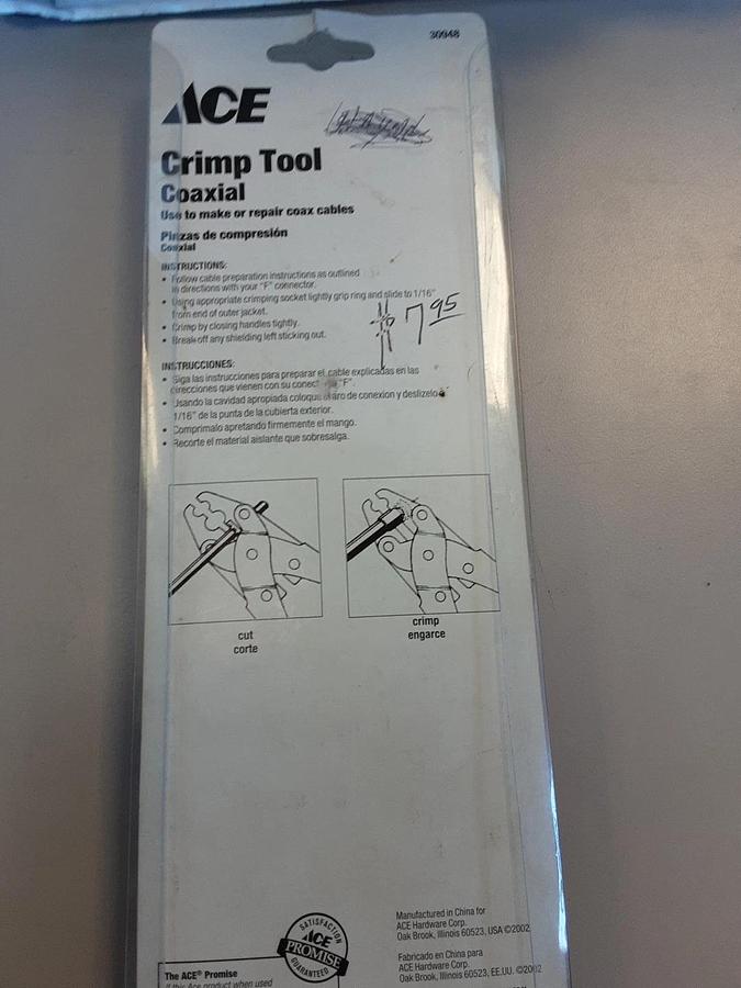 Ace Crimp Coaxial Tool. Part # 30948