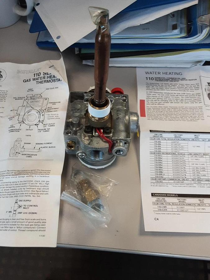 Used Robertshaw Part #110-506 Gas Water Heater Thermostat