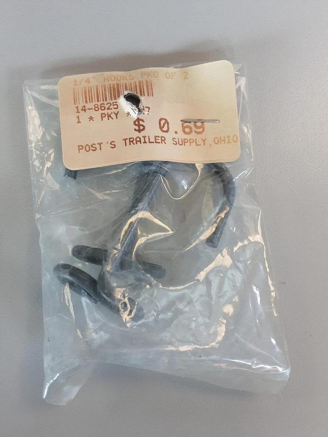 1/4" Hooks Package Of 2 Part # 14-8625
