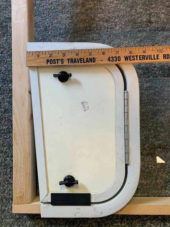 Used Fleetwood RV baggage compartment door. Part # 122377
