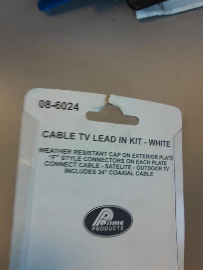 Prime Product Cable TV Lead In Kit-White Part #08-6024