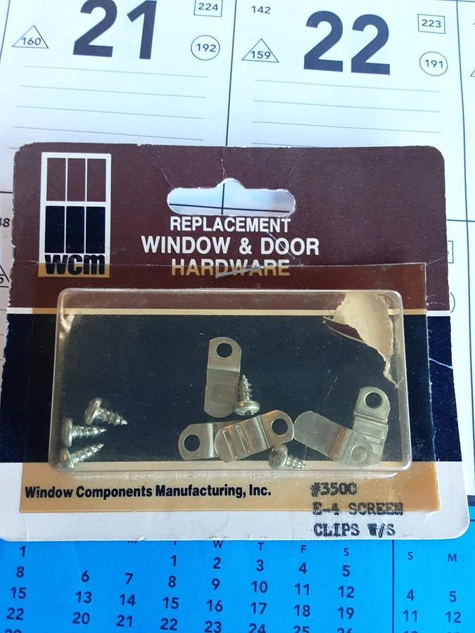 WCM Replacement Window & Door Hardware Part #3500 E-4 Screen Clips