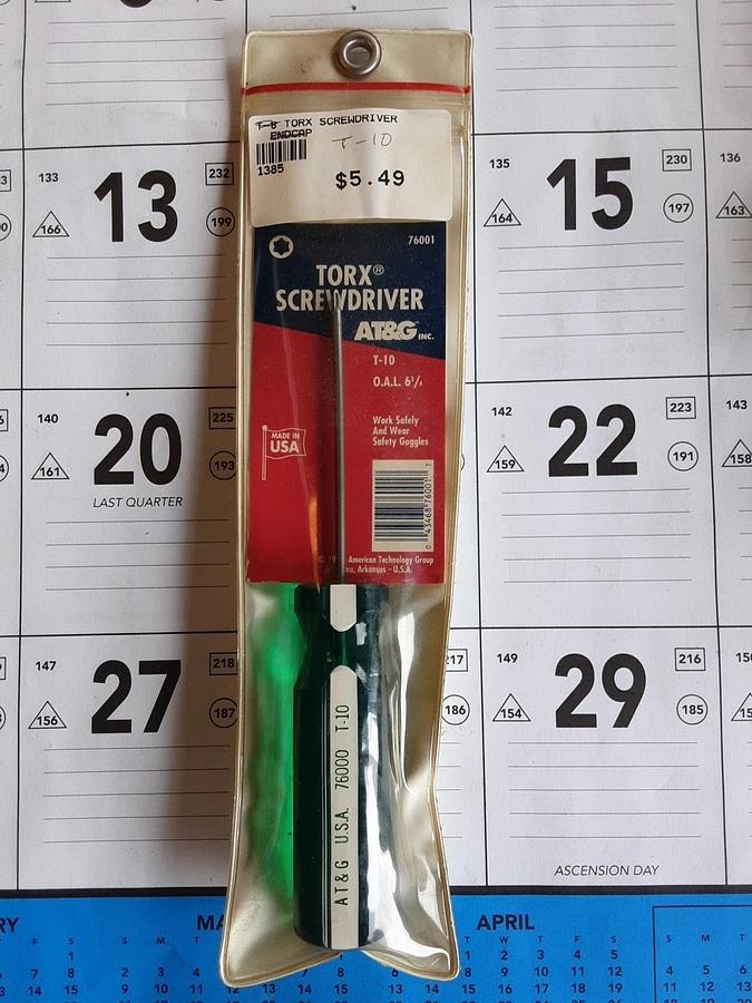 Torx Screwdriver By American Technology Group Part # T-10