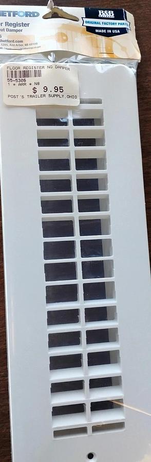 Thetford Floor Register without Damper Part # 55-5306