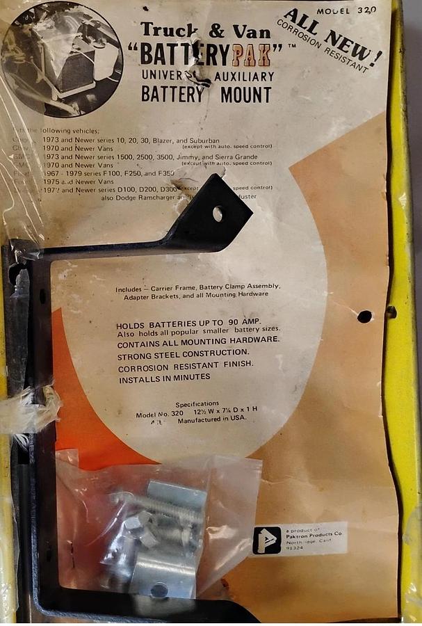 Used Truck and Van Battery Pak Universal Auxiliary Battery Mount