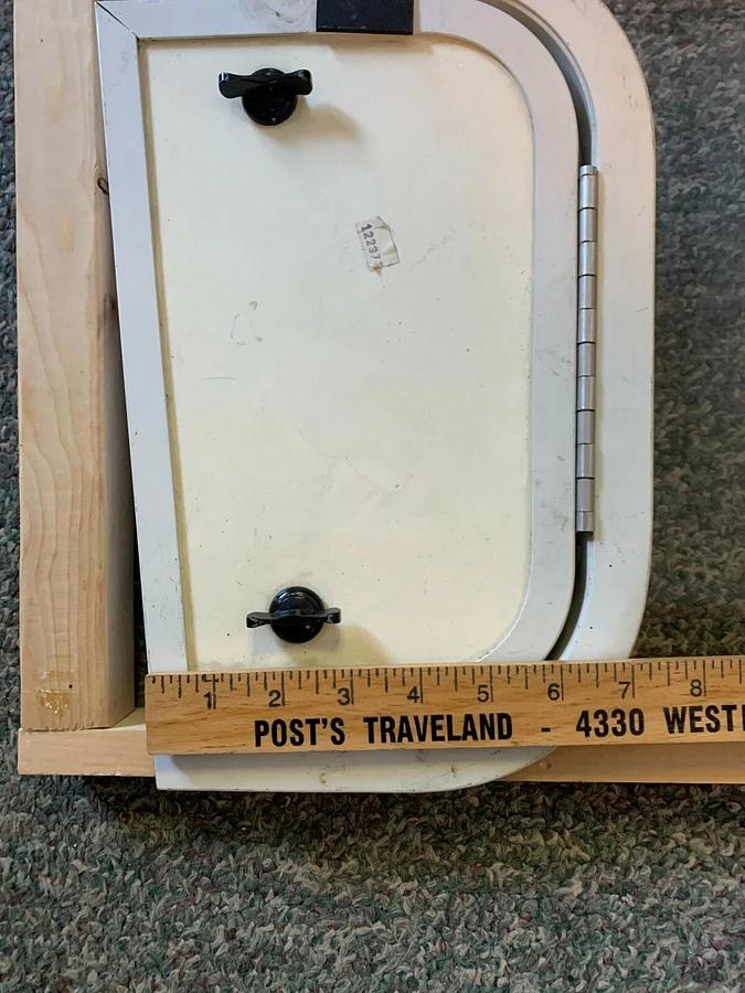 Used Fleetwood RV baggage compartment door. Part # 122377
