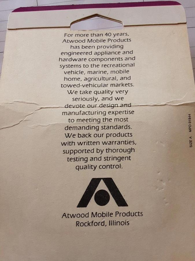 Atwood Replacement Parts Clips Part # 51072