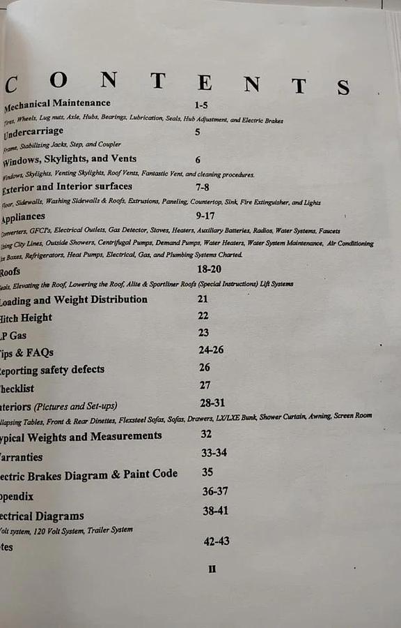 Used Aliner Trailer Owner's Manual