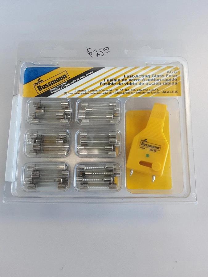 Cooper Bussman Amps Fast Acting Glass Fuse Part # AGC-EK