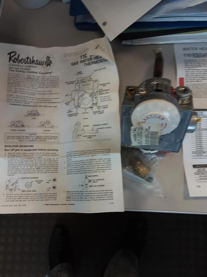 Used Robertshaw Part #110-506 Gas Water Heater Thermostat