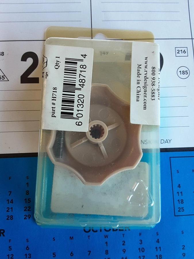 RV Designer Window Knob 1/2 Shaft Part #H718