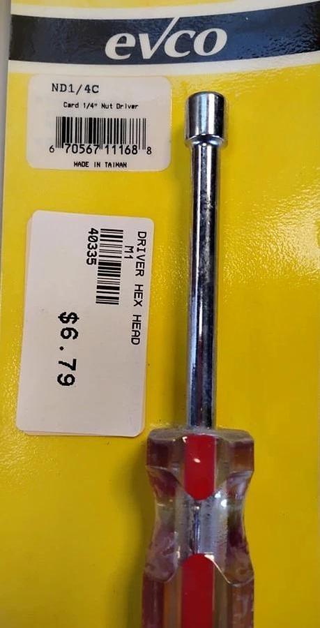 EVCO ND1/4C Hex Head Screwdriver Part #40335