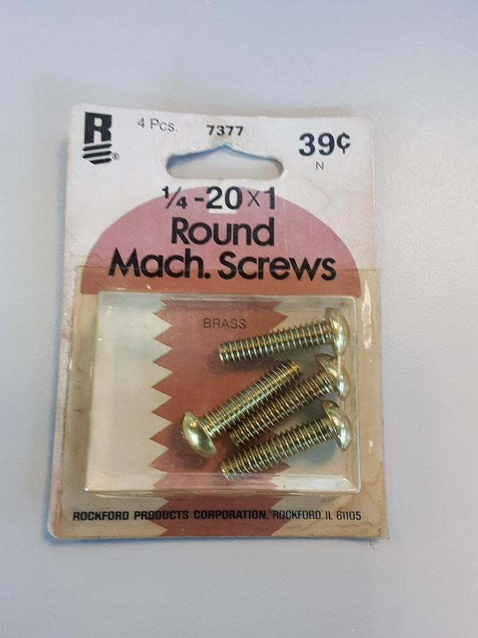4 1/4- 20x1 Round Machine Screws. Part # 7377.