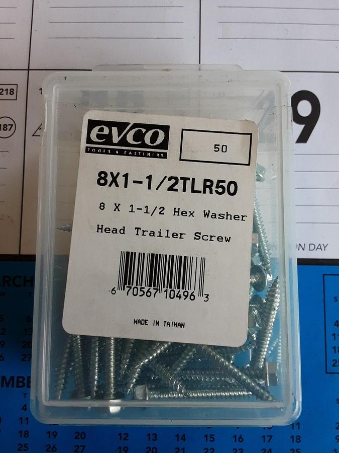 Evco 50 8 X 1-1/2 Hex Washer Head Trailer Screws Part #41210