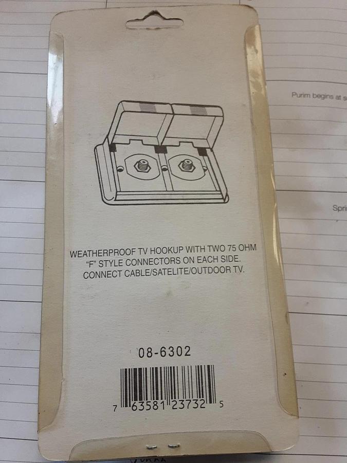 Prime Products Duplex Exrerior TV Recepticle Part #08-6302