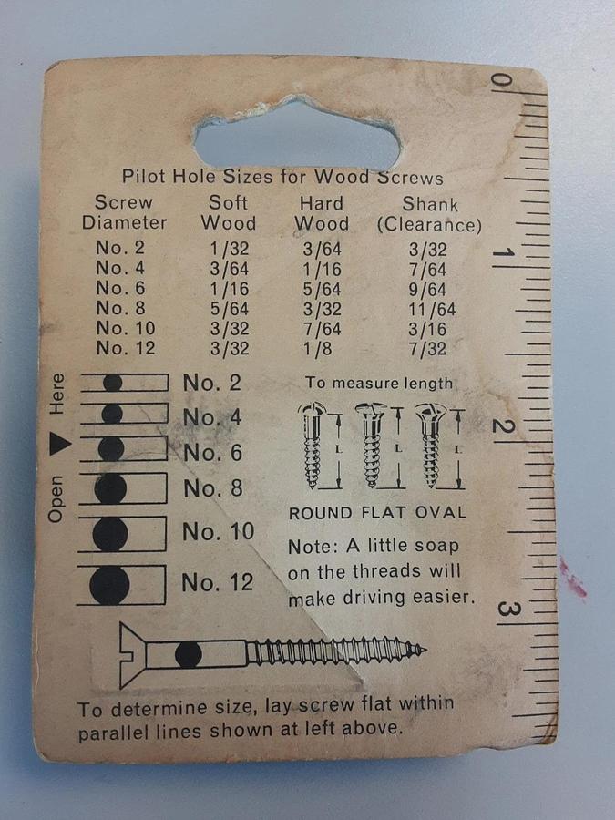 6 x 1 1/2" Round Wood Screws. Part # 7112.