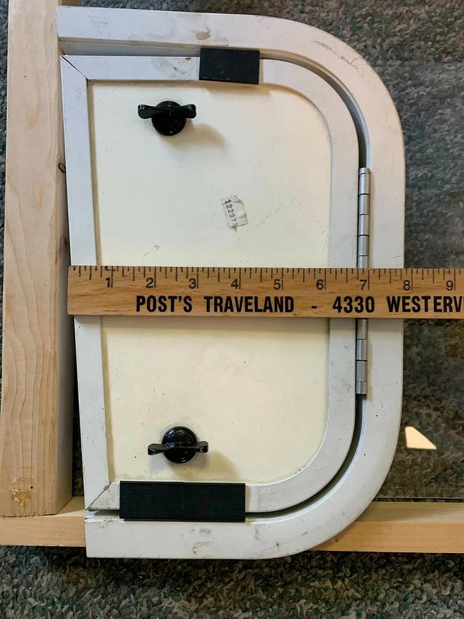 Used Fleetwood RV baggage compartment door. Part # 122377