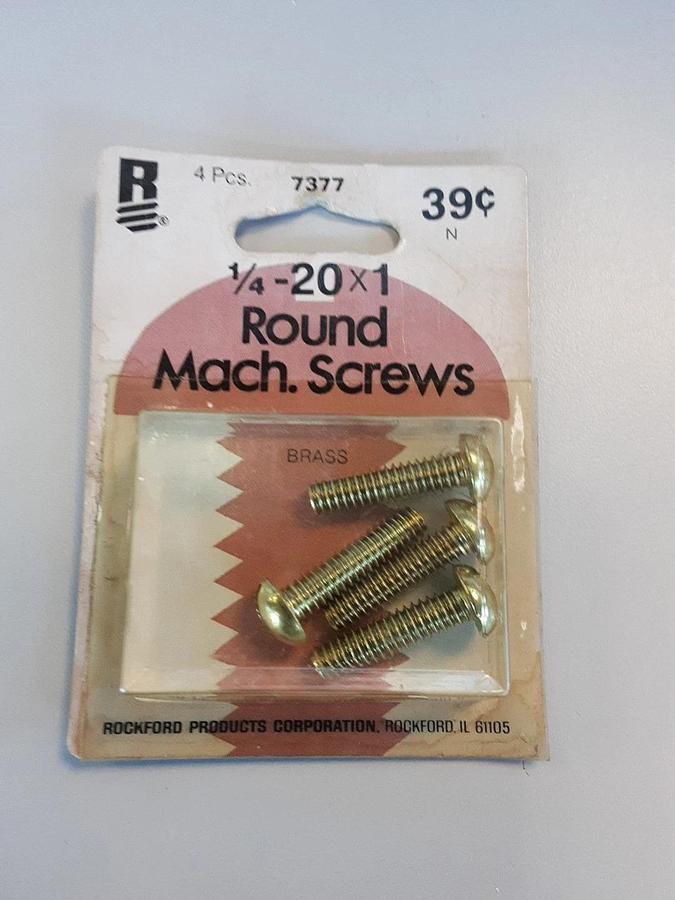 4 1/4- 20x1 Round Machine Screws. Part # 7377.