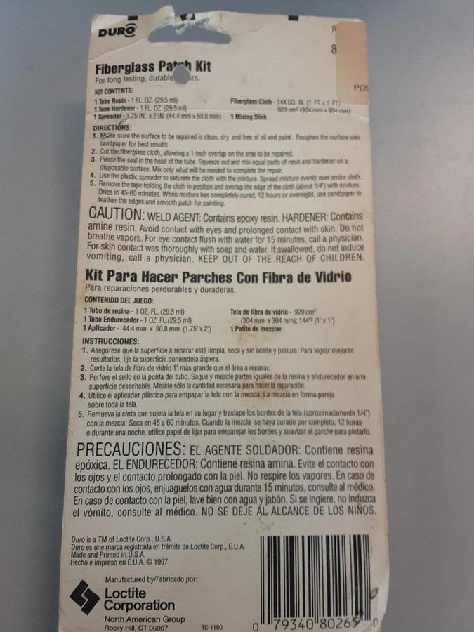 Loctite Fiberglass Patch Kit FK-98 80265