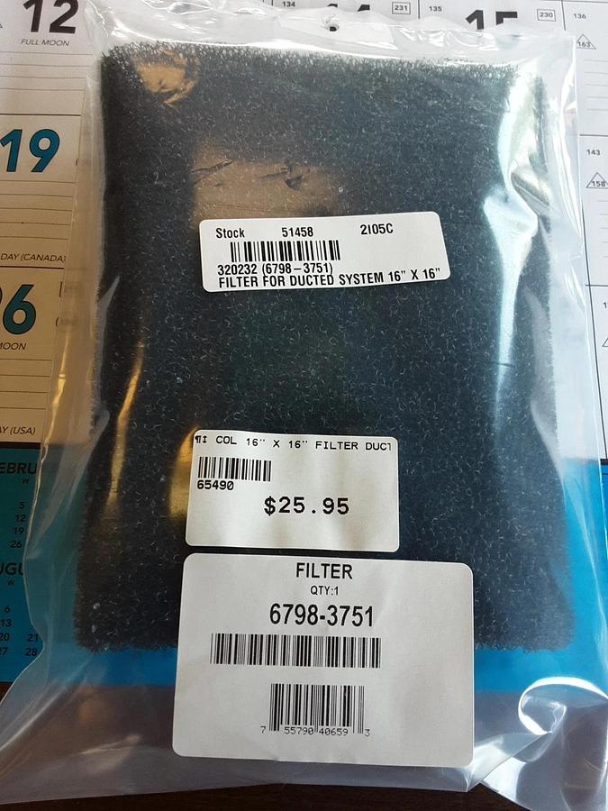 Filter For Ducted System 16" X  16"