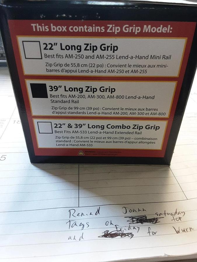 Zip Grip For Stromberg Hand Rails Model #AM-ZIP39C