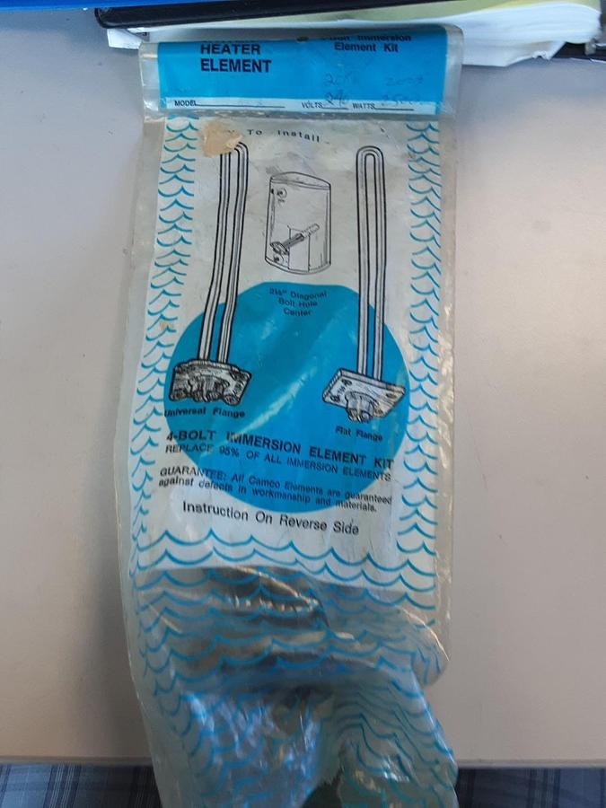 Used Water Heater Element 2000w by 208v 4 Bolt Immersion type