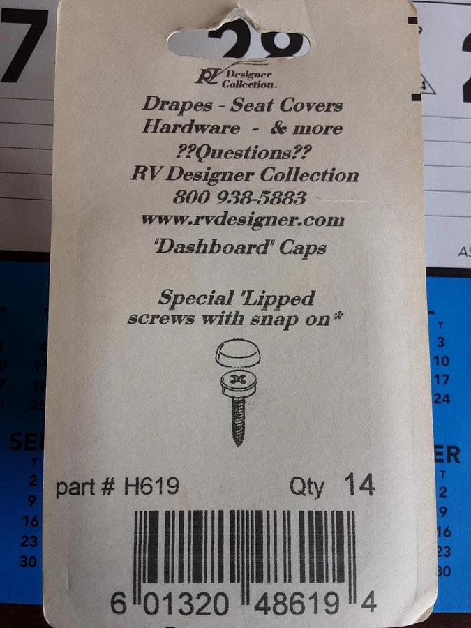 RV Designer Dashboard Caps Part # H619