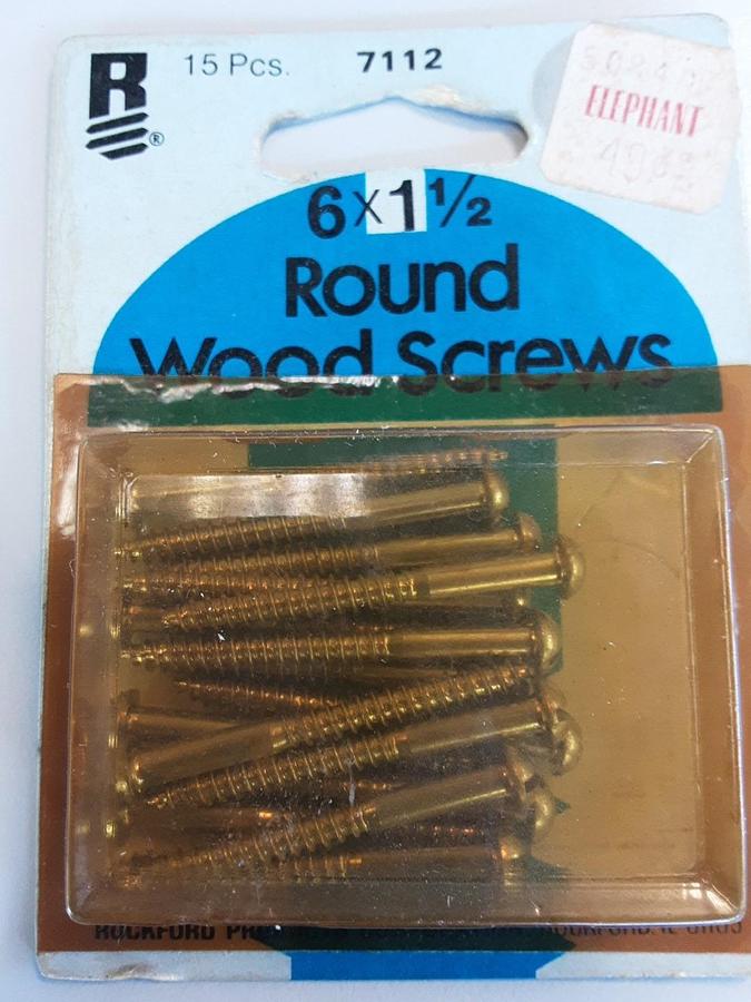 6 x 1 1/2" Round Wood Screws. Part # 7112.
