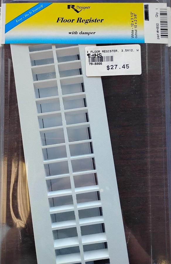 RV Designer Floor Register with Damper Part #79-8866