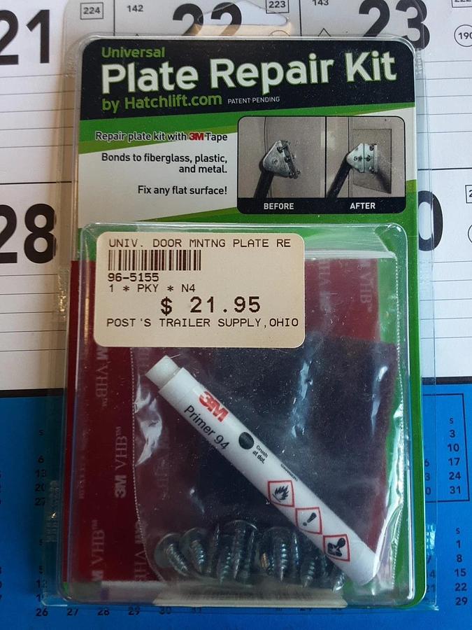 Universal Door Plate Repair Kit Part #00313, Part #96-5155